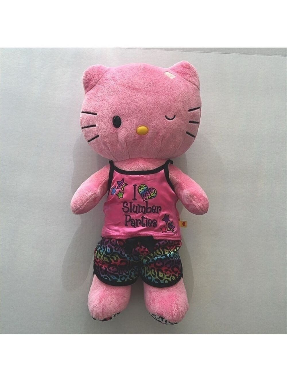 Hello Kitty Sanrio Build A Bear Pink Winking Leopard Print Paws Plush Stuffed